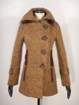 MACKAGE Twiggy Brown Cashmere Mohair Wool Blend Leather Trim Coat Size XS