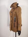 MACKAGE Twiggy Brown Cashmere Mohair Wool Blend Leather Trim Coat Size XS
