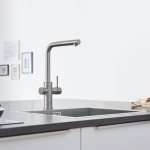 GROHE 31608DC2 Blue Professional Kitchen Faucet Starter Kit, SuperSteel InfinityFinish