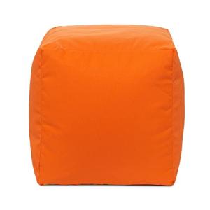 Gouchee Home Outdoor/Indoor Fade Resistant Cube Soleil Bean Bag Pouf with Filling Orange
