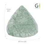 Gouchee Home Fluffy Collection Faux Fur Upholstered Bean Bag Chair - Sofa Chair for Kids and Adults, Comfy Chair for Bedroom and Living Room Furniture, Lounge Chair, Sage, X-Large