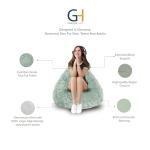 Gouchee Home Fluffy Collection Faux Fur Upholstered Bean Bag Chair - Sofa Chair for Kids and Adults, Comfy Chair for Bedroom and Living Room Furniture, Lounge Chair, Sage, X-Large