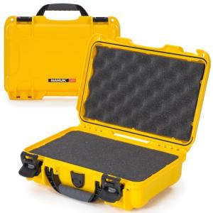 NANUK 909 Travel Hard Case with Customizable Cubed Foam – Waterproof Camera Case, 12.6” x 9” x 4.4”, Lightweight, Lockable, Dustproof, Impact-Resistant & Durable Protective Case – Yellow