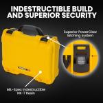 NANUK 909 Travel Hard Case with Customizable Cubed Foam – Waterproof Camera Case, 12.6” x 9” x 4.4”, Lightweight, Lockable, Dustproof, Impact-Resistant & Durable Protective Case – Yellow