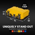 NANUK 909 Travel Hard Case with Customizable Cubed Foam – Waterproof Camera Case, 12.6” x 9” x 4.4”, Lightweight, Lockable, Dustproof, Impact-Resistant & Durable Protective Case – Yellow