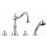 GROHE 25080000 Bridgeford Roman Tub Filler with Hand Shower, Starlight Chrome