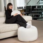 Gouchee Home Dotcom Woolly Bean Bag Pouf 20" Dia x 12" h