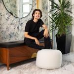 Gouchee Home Dotcom Woolly Bean Bag Pouf 20" Dia x 12" h