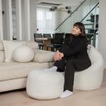 Gouchee Home Dotcom Woolly Bean Bag Pouf 20" Dia x 12" h