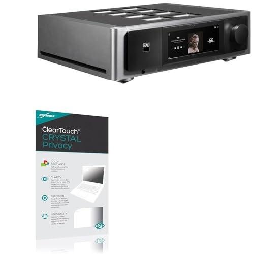 BoxWave Screen Protector Compatible with NAD M33 BluOS Streaming DAC Amplifier - ClearTouch Crystal Privacy (2-Pack), Privacy Screen Protector Flexible Film Clear