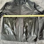 RUDSAK Men's Windbreaker Jacket Black Glossy Hood Zip Up Medium Jogging