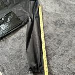 RUDSAK Men's Windbreaker Jacket Black Glossy Hood Zip Up Medium Jogging