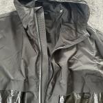 RUDSAK Men's Windbreaker Jacket Black Glossy Hood Zip Up Medium Jogging