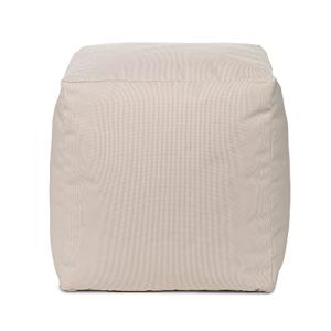 Gouchee Home Outdoor/Indoor Fade Resistant Cube Soleil Bean Bag Pouf with Filling Beige