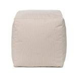 Gouchee Home Outdoor/Indoor Fade Resistant Cube Soleil Bean Bag Pouf with Filling Beige