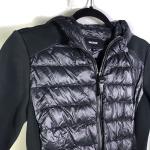 MACKAGE Della Hybrid Jacket Black Quilted Puffer Full Zip Hooded Sz S