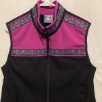 Copper River Fleece Vest Floral Trim Embroidery Alaska Made in USA Womens Sz M