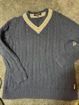 Hudson's Bay company blue Sweater Men Sz XL  stripedv-neck