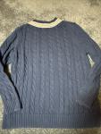 Hudson's Bay company blue Sweater Men Sz XL  stripedv-neck