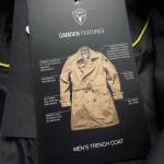 NWT Nobis Camden Trench Coat Mens XL Cotton Nylon Black/Gray Waterproof Luxury