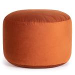 Gouchee Home Belgique Round Velvet Pouf, Foot Stool, Stuffed Ottoman Bean Bag Chair - Plush, Stylish, Lightweight, and Comfortable Furniture Accessory for Living Room and Bedroom - 20" x 12",Brick