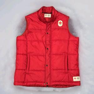 Hudsons Bay Company Olympic Red Puffer Vest HBC Canada Olympic Size Large