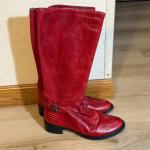 Rudsak Womens Red Leather Tall Riding Boots Buckle Detail Size 6.5