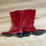 Rudsak Womens Red Leather Tall Riding Boots Buckle Detail Size 6.5