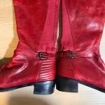 Rudsak Womens Red Leather Tall Riding Boots Buckle Detail Size 6.5