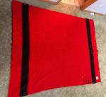 Vintage Hudson's Bay Company 100% Wool 4 Point Red Scarlet Blanket 84x66 England