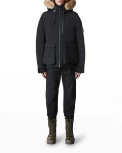 MACKAGE MEN'S MARCUS NEW TECH FUR-TRIM JACKET - SIZE XL - BLACK