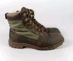 Kodiak Thane Waterproof Boot GreenBrown Leather Mens Size 8 Ankle Canvas Rugged 