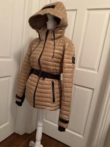 Rudsak Women’s Hooded Puffer Jacket With Belt (Caramel/Black), S/P