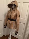 Rudsak Women’s Hooded Puffer Jacket With Belt (Caramel/Black), S/P