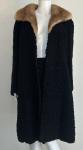 Hudson’s Bay Company Black Persian Lamb Swing Coat With Mink Fur Collar Vintage