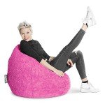 Gouchee Home Fluffy Collection Faux Fur Upholstered Bean Bag Chair, Sage - Sofa Chair for Kids and Adults, Comfy Chair for Bedroom and Living Room Furniture, Lounge Chair, X-Large