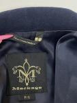 Mackage Navy Blue Peacoat Wool Leather Trim Mid Length Size S Small