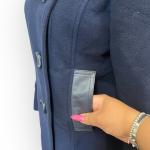 Mackage Navy Blue Peacoat Wool Leather Trim Mid Length Size S Small