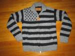 CANADIAN SWEATER COMPANY American Flag Gray COWICHAN Cardigan Sweater Sz 38 S/M