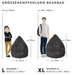 Gouchee Home Fluffy Collection Faux Fur Upholstered Bean Bag Chair, Sage - Sofa Chair for Kids and Adults, Comfy Chair for Bedroom and Living Room Furniture, Lounge Chair, X-Large