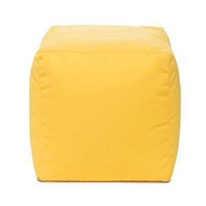 Gouchee Home Cube Soleil Pouf Ottoman Foot Rest - Yellow, Modern Square Bean Bag Chair with Fade Resistant Fabric - Floor Pouf for Living Room, Bedroom or Patio - Foot Rest for Indoor and Outdoor