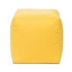 Gouchee Home Cube Soleil Pouf Ottoman Foot Rest - Yellow, Modern Square Bean Bag Chair with Fade Resistant Fabric - Floor Pouf for Living Room, Bedroom or Patio - Foot Rest for Indoor and Outdoor