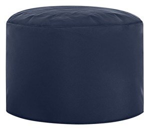 Gouchee Home Dotcom Brava Pouf Ottoman Foot Rest - Navy, Modern Round Bean Bag Chair with Water Repellent Fabric - Floor Pouf for Living Room, Bedroom or Patio - Foot Rest for Indoor and Outdoor