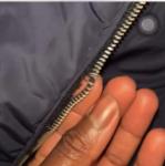 Navy Blue Mackage Fur Coat