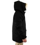 Nobis Heritage Parka Coat, Men's Winter Jacket, Cross-Hatch with Hood, Black