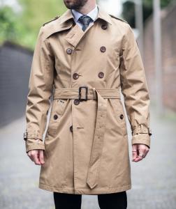 Nobis Men’s Camden Trench Coat Size Medium Tan Beige Button Jacket Luxury Canada