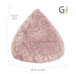 Gouchee Home Fluffy Collection Faux Fur Upholstered Bean Bag Chair, Rose- Sofa Chair for Kids and Adults, Comfy Chair for Bedroom and Living Room Furniture, Lounge Chair, X-Large