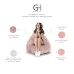 Gouchee Home Fluffy Collection Faux Fur Upholstered Bean Bag Chair, Rose- Sofa Chair for Kids and Adults, Comfy Chair for Bedroom and Living Room Furniture, Lounge Chair, X-Large