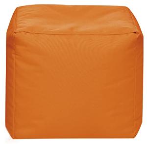 Gouchee Home Cube Brava Pouf Ottoman Foot Rest - Orange - Modern Square Bean Bag Chair with Water Repellent Fabric - Floor Pouf for Living Room, Bedroom or Patio - Foot Rest for Indoor and Outdoor