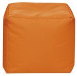 Gouchee Home Cube Brava Pouf Ottoman Foot Rest - Orange - Modern Square Bean Bag Chair with Water Repellent Fabric - Floor Pouf for Living Room, Bedroom or Patio - Foot Rest for Indoor and Outdoor